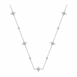 Колье звезды с фианитами из серебра