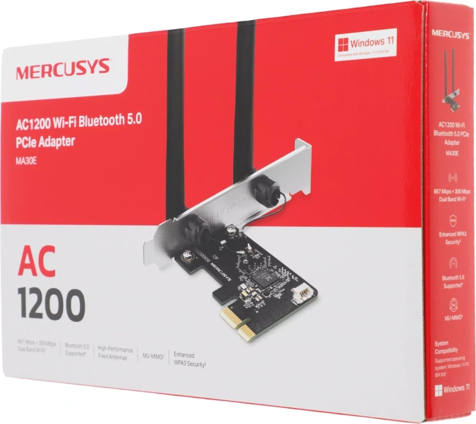 Сетевой адаптер Wi-Fi + Bluetooth MERCUSYS MA30E